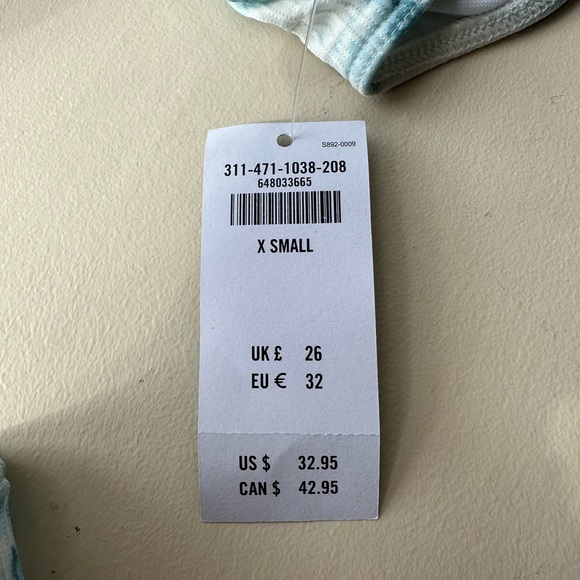 Hollister NWT Blue and White Ribbed Tie-Dye Bikini Top Size XS - Picture 4 of 5